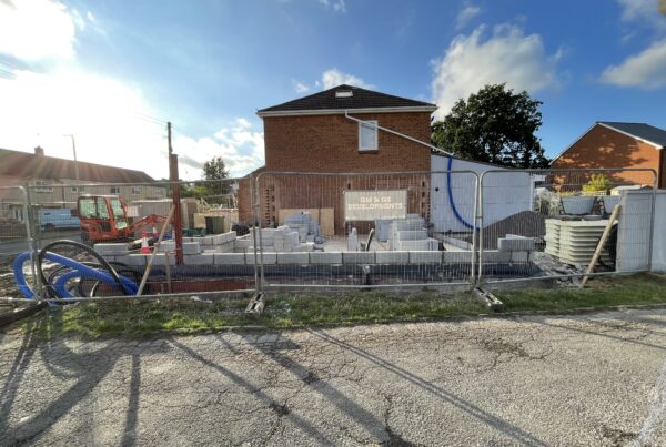 Front exterior view of new home construction in Bristol