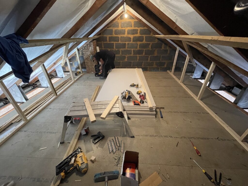 Modern loft conversion with skylights and a spacious bedroom in Bristol